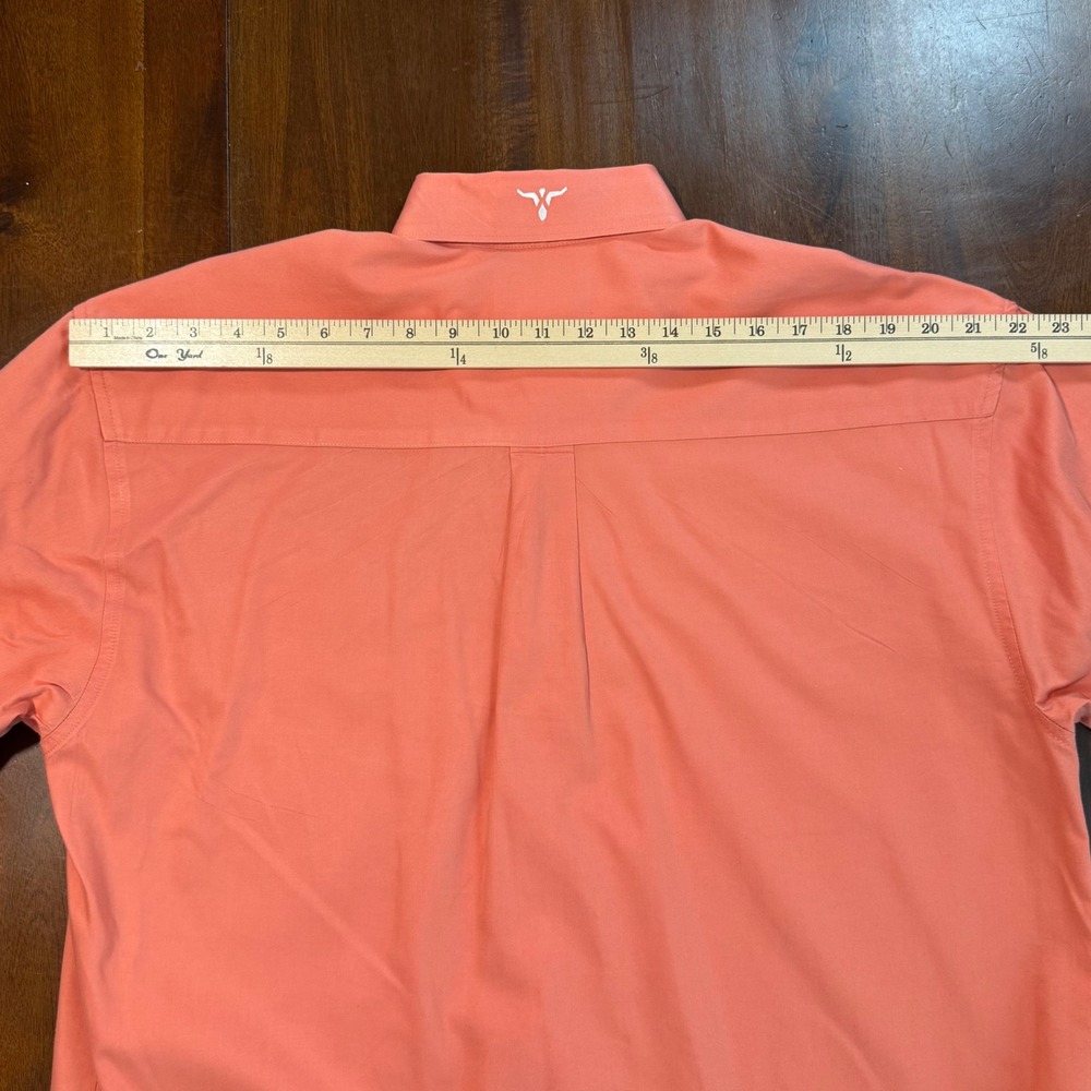 Wrangler 20X Mens Button Down Shirt Size L Salmon Coral Orange Western Cowboy - Picture 7 of 10